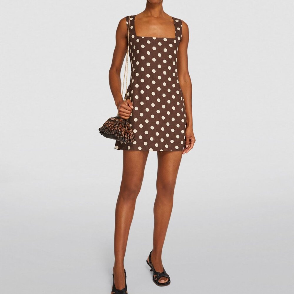 POSSE Linen Polka-Dot Alice Dress